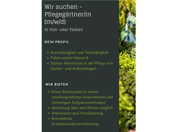 Pflegegärtner/in (m/w/d)